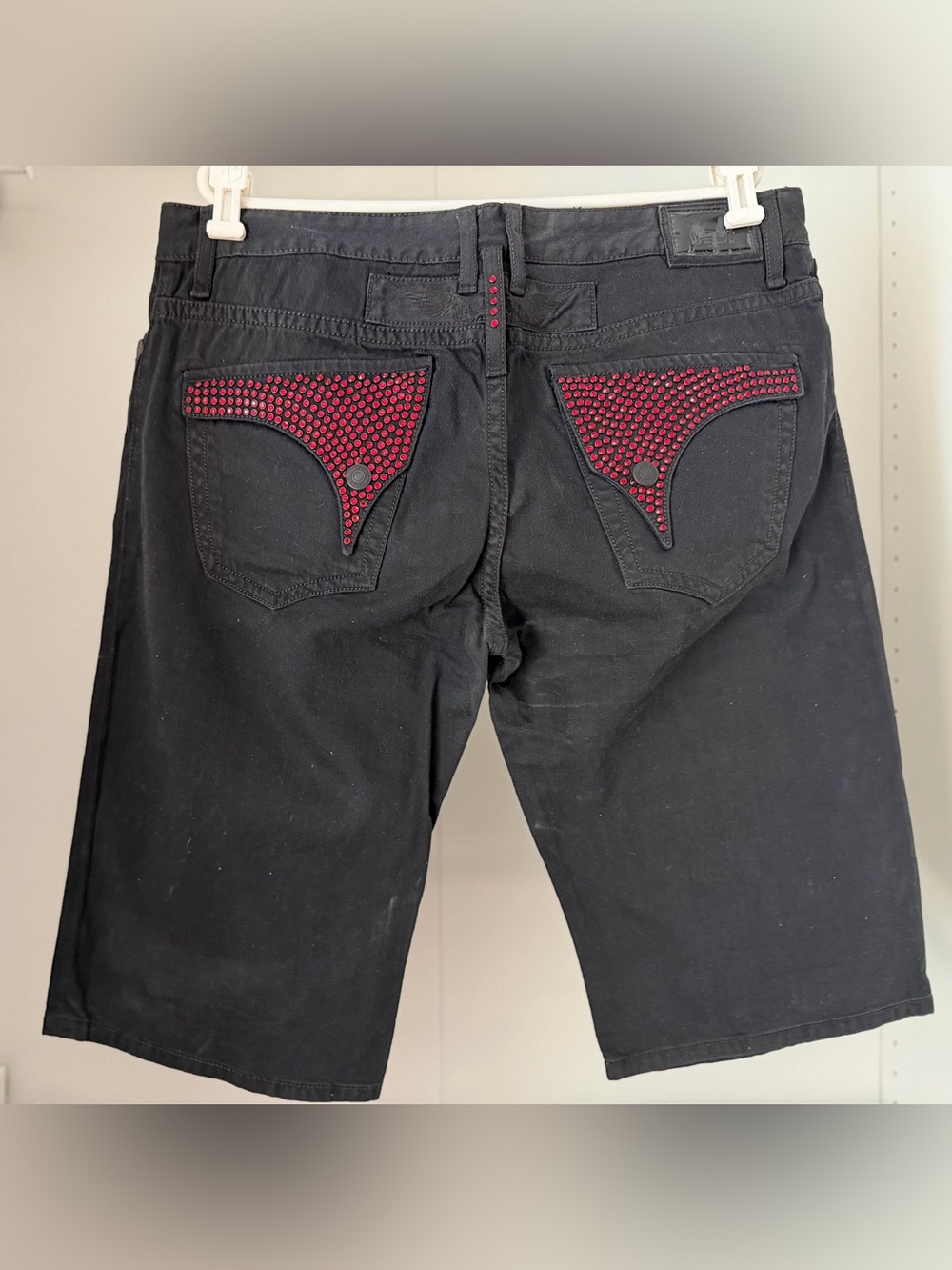Robin's Jean Black Men's Shorts with Red Pocket Detail
